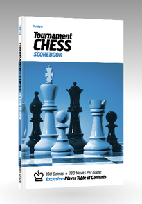 Blue graphic Standard Tabiya chess scorebook
